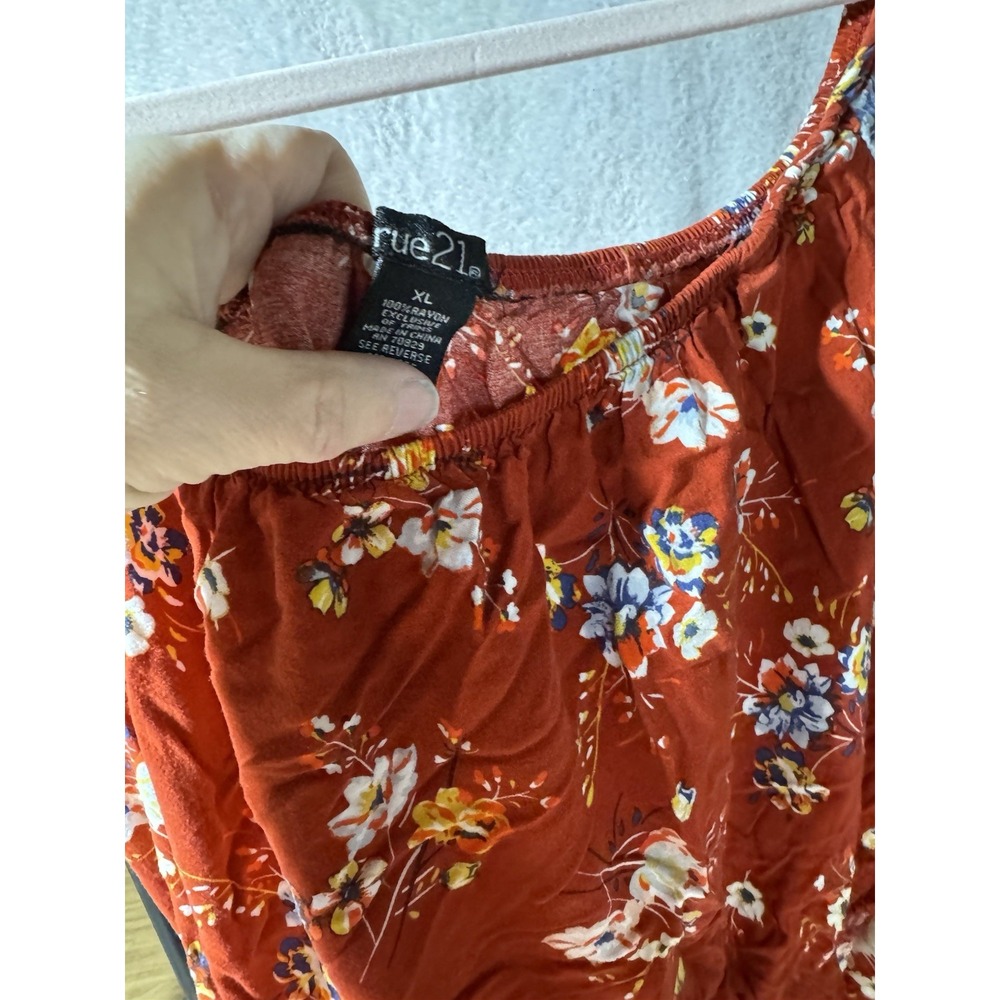 Rue 21 Red/Orange Floral Sundress‎ XL - Picture 9 of 16